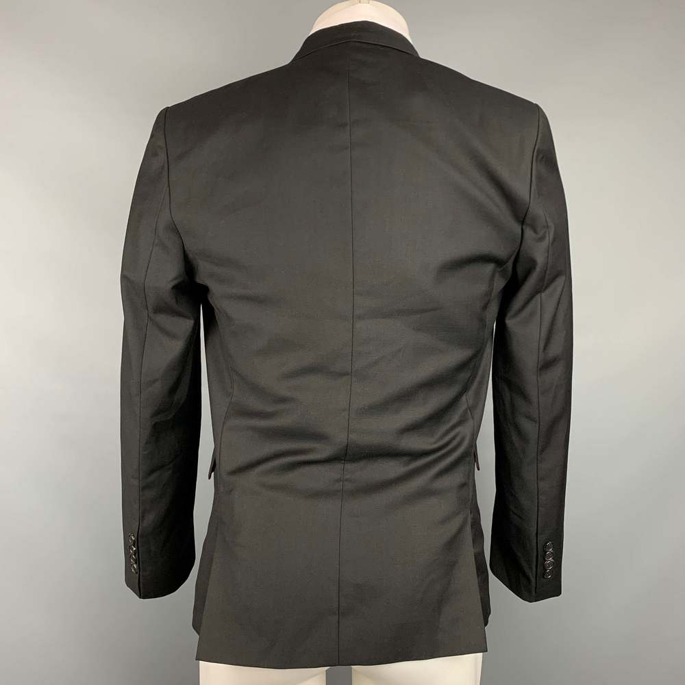 KRIS VAN ASSCHE Black Wool Peak Lapel Sport Coat - Picture 3 of 7